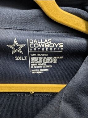 Dallas Cowboys Authentic 3XLT Navy Quarter Zip Pullover